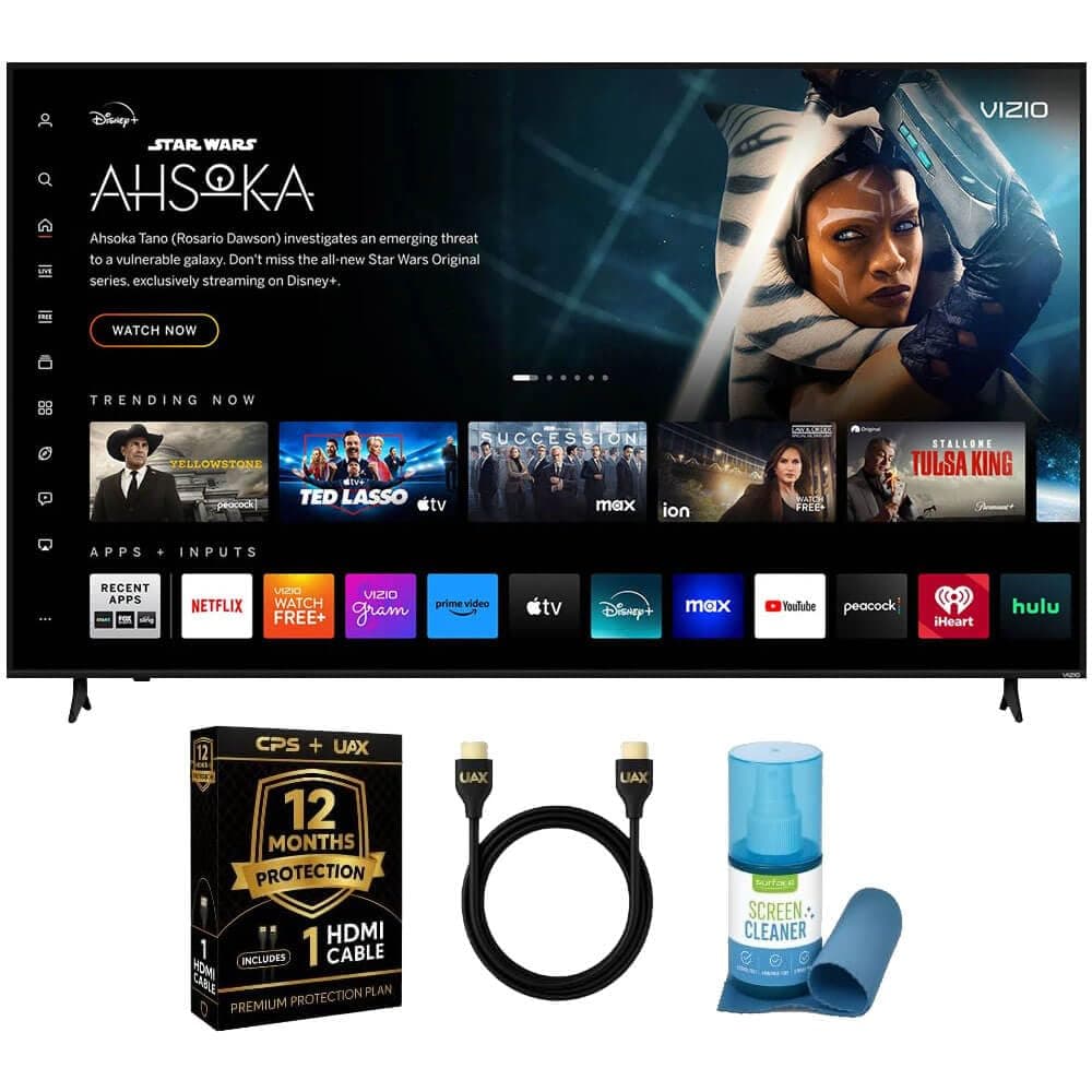 86-Inch 4K UHD LED Smart TV Bundle - Dolby Vision, HDR10+, VRR, Bluetooth, Alexa Compatible, Voice Remote with UAX HDMI Cable, 12-Month CPS Protection.