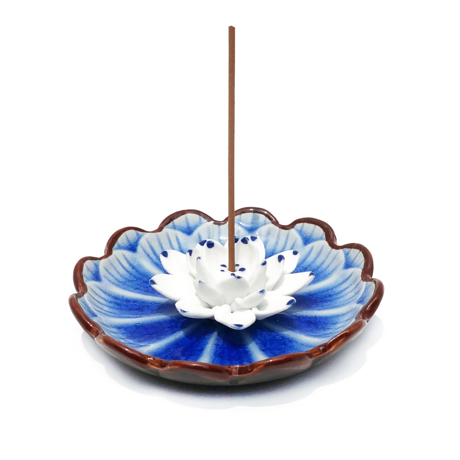 2er pack Porcelain Decorative Flower Incense Burner Bowl