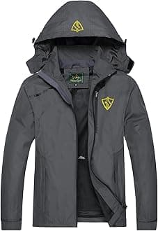 Mens Windproof Jacket Waterproof Lightweight Mountain Sport Jacket for Men Hooded Windbreaker Raincoat