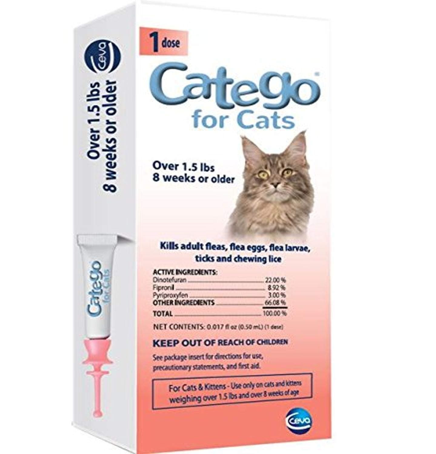 Catego C70850B Single Dose Flea & Tick Treatment for Cats