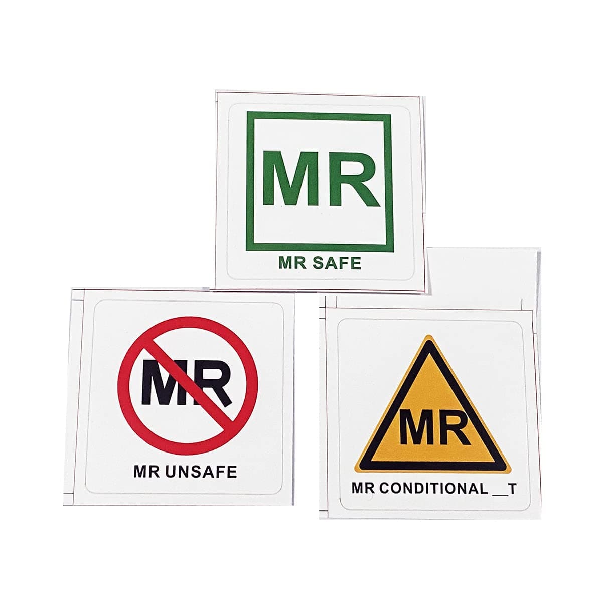 30-Set MRI Safety MR Safe Unsafe Conditional Label Vinyl Sticker 2 x 2 inch Waterproof 30 Pieces