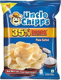 Uncle Chips Plain Salted Pouch, 53g/ 48g (Weight may vary)