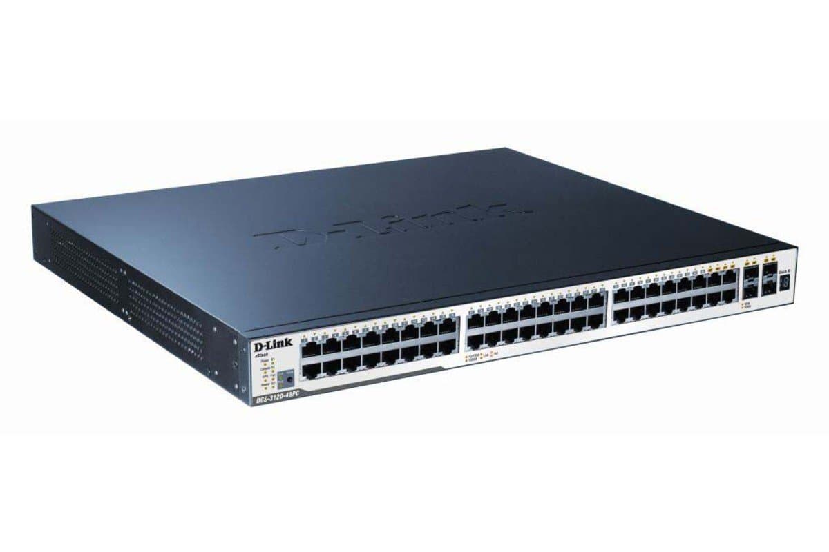 xStack Managed 48-Port Gigabit Stackable L2 PoE+ Switch, 4 Combo SFP, 40-Gigabit Stacking, Standard Image
