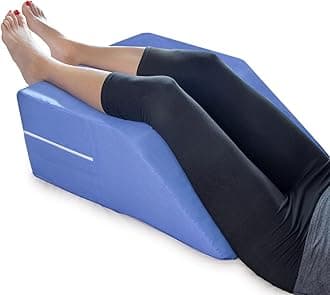 DMI Firm Wedge Pillow, Leg Pillow, Bolster Pillow, FSA Eligible Incline Pillow for Leg Elevation, Snoring, Foot Circulation, Pregnancy, Sciatica, Blue, 30.5 x 19.5 x 10
