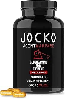 Jocko Fuel Joint Support Supplement - Glucosamine MSM for Joint Pain, Mobility, & Flexibility w/Turmeric & Boswellia (180 Capsules)