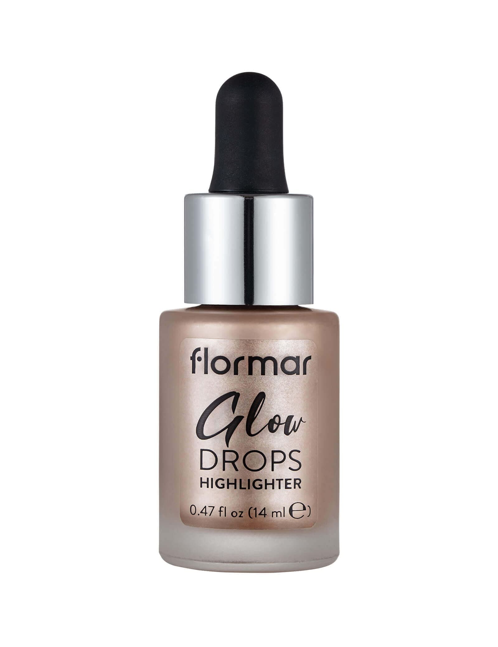 Flormar Glow Drops Highlighter – 001 Moon Glow – Liquid Glow Enhancer, Buildable Radiance, Lit-From-Within Effect