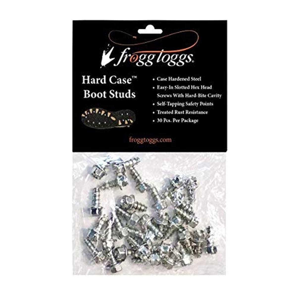 FROGG TOGGS Hard-Case Boot Studs, Steel, 30 Per Pack