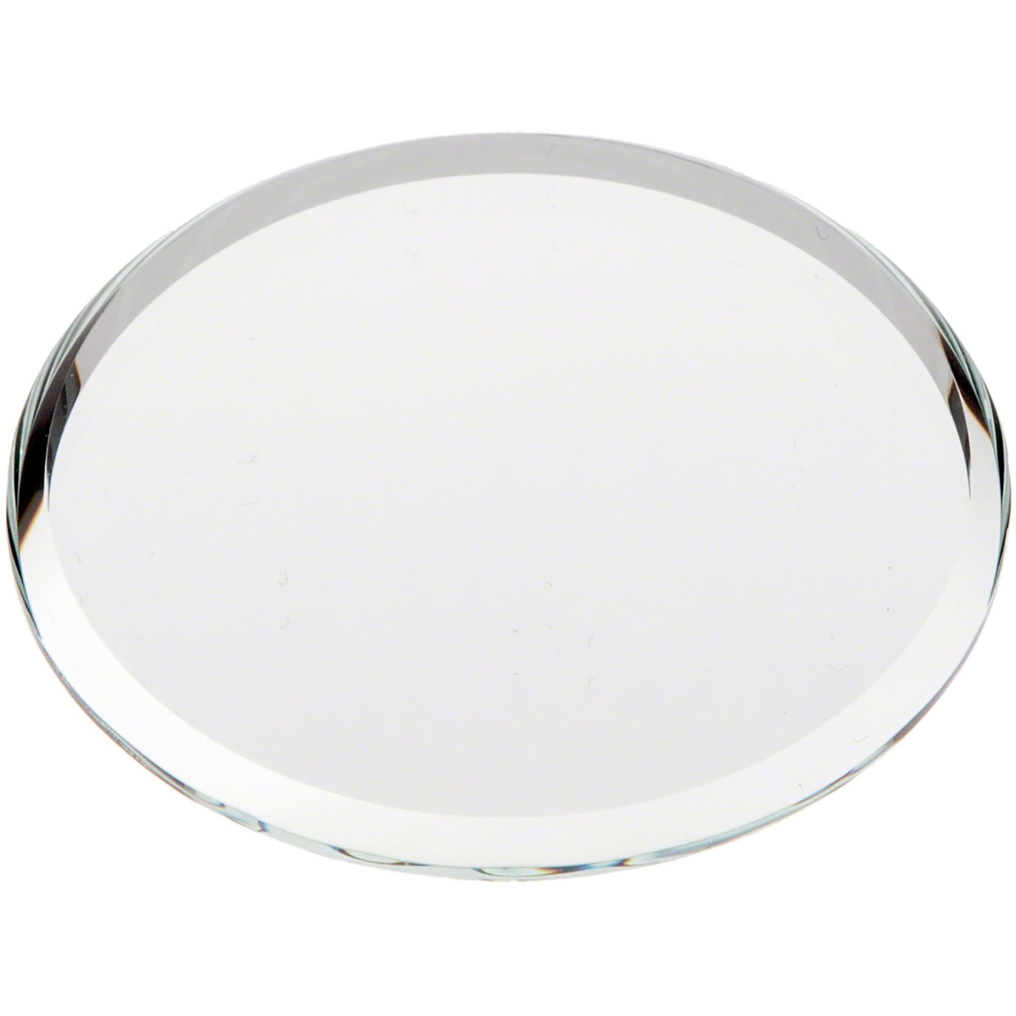 Plymor 2" Round, 3mm Thick Beveled Glass Mirror Circle, Pack of 3