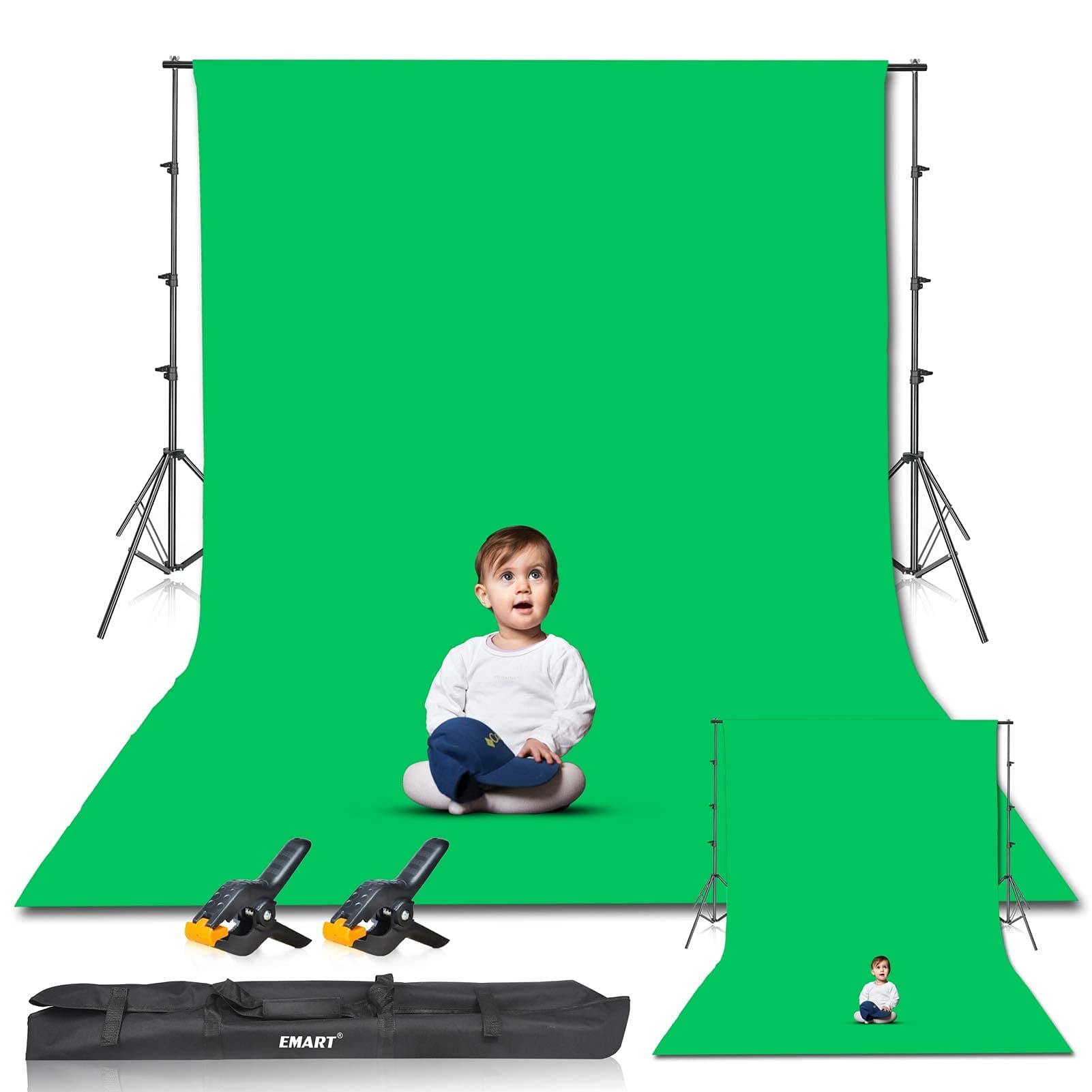 2.6x3.0m Backdrop Stand with 3x3.6m Green Screen