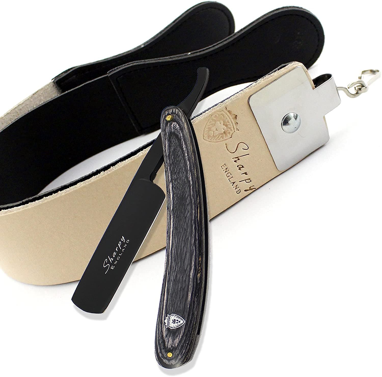 SHARPY - Cut Throat Razor Straight Razor Kit Razor Shaving Set Old Fashion Traditional Manual Barber Folding Razors for Men with Leather Strop