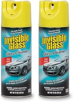 Invisible Glass 91163-2PK Premium Aerosol Glass Cleaner Spray for Car Windshields and Windows, Automotive and Home Window Cleaner, Streak-Free, Ammonia-Free, Tint-Safe – 15 oz (Pack of 2)