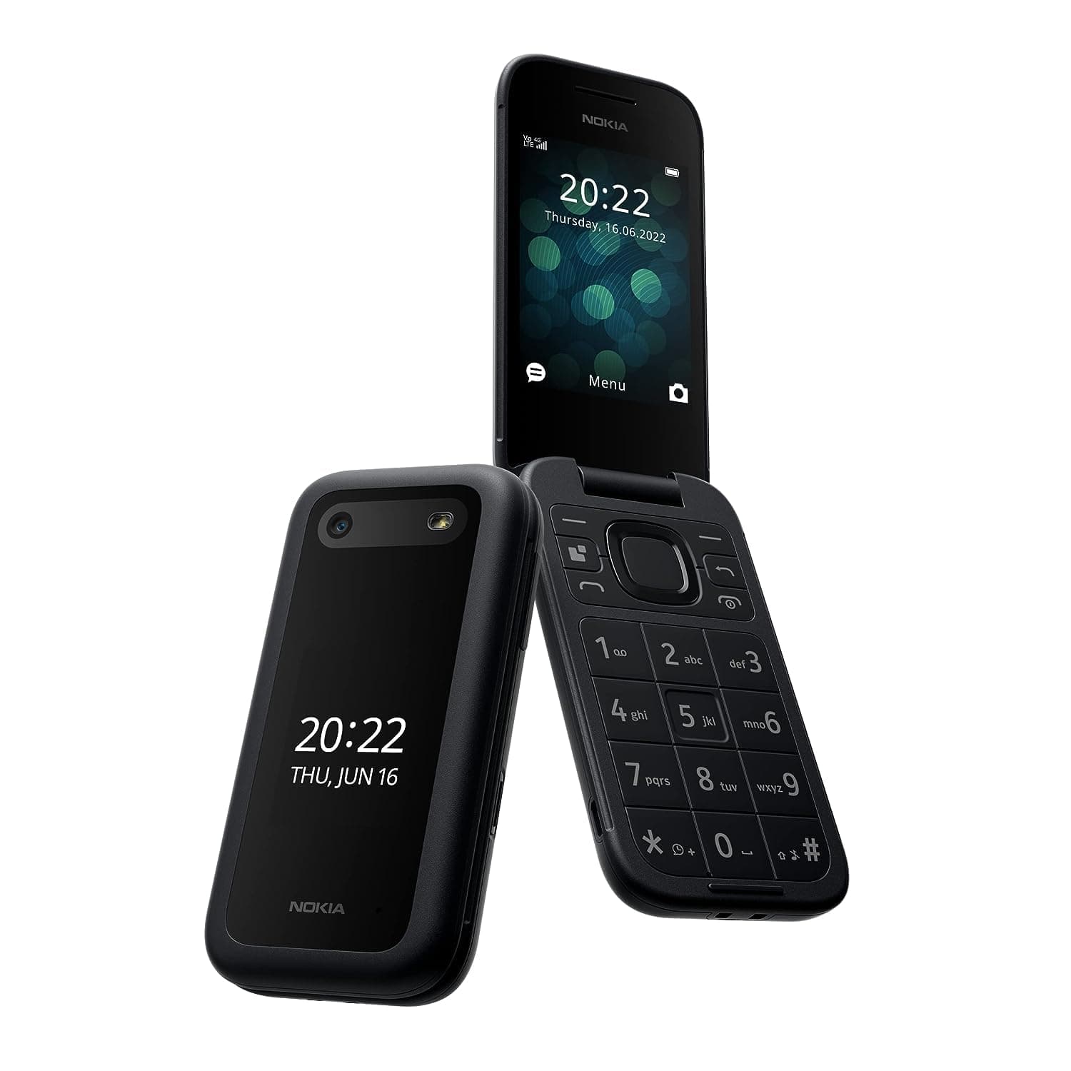 Nokia 2660 Flip Dual-SIM 128MB ROM + 48MB RAM (GSM Only | No CDMA) Factory Unlocked Android 4G/LTE Smartphone (Black) - International Version