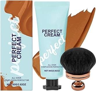 All Over Complexion Perfector, Concealing Foundation Perfecting Cream, Waterproof Long Lasting Even Skin Tone, for Even Skin Tone, Covers Scars, Cream Body Makeup Brush (Tan)
