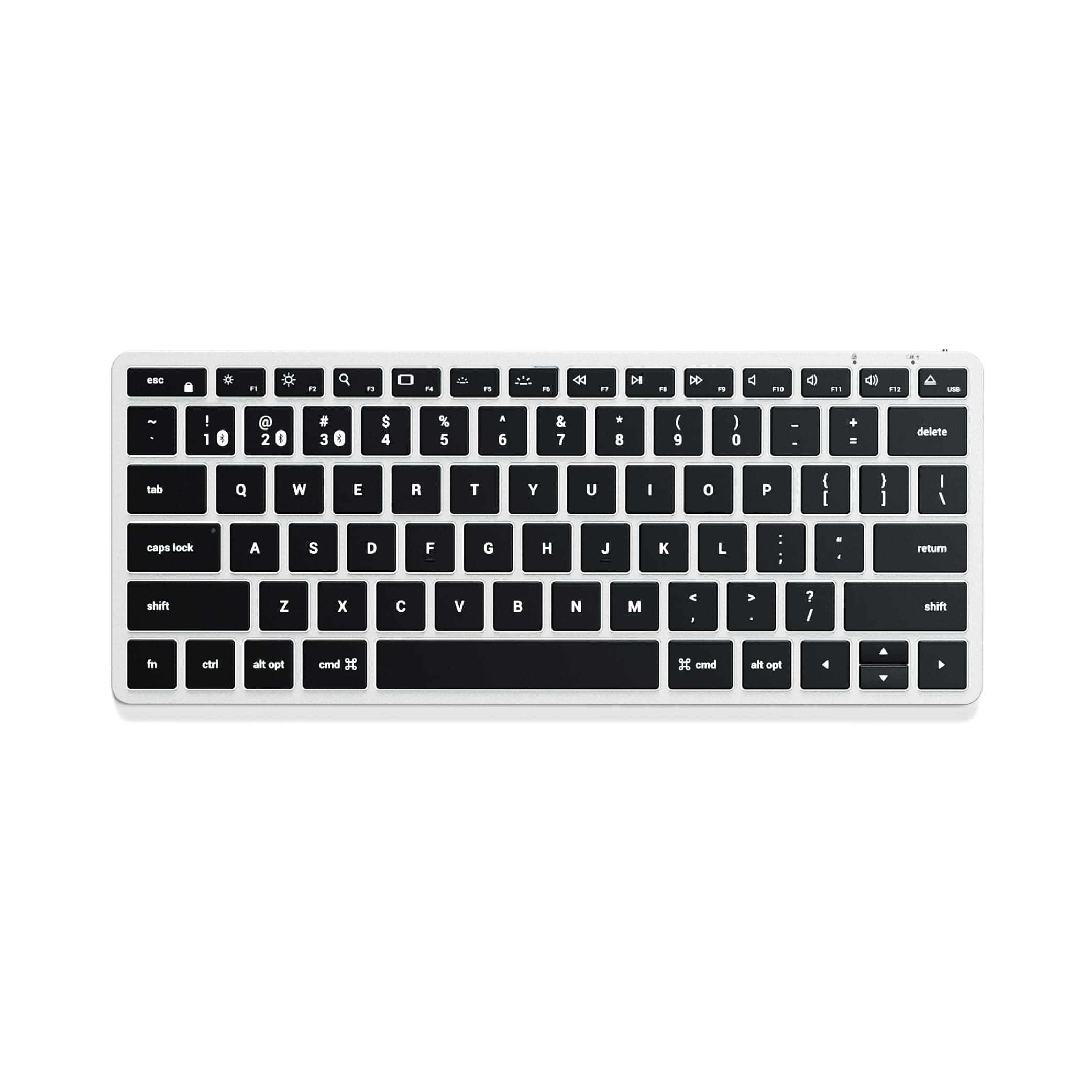 SATECHI Slim X1 Bluetooth Backlit Keyboard – Illuminated Keys & Multi-Device Sync – for M2/ M1 MacBook Pro/Air, M2/ M1 iPad Pro/Air, M2 Mac mini, iMac M1 (Silver)