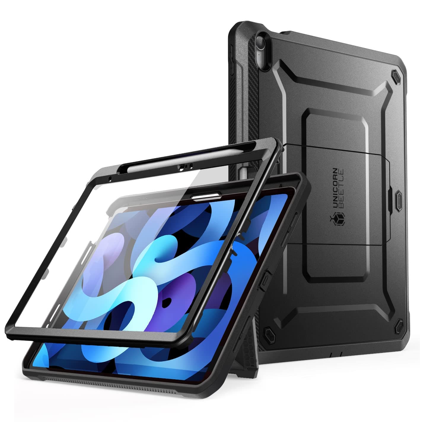 SUPCASE for iPad 11th Gen A16 Chip 11 Inch 2025 Case with Screen Protector (Unicorn Beetle Pro), [Built-in Stand & Pencil Holder] Heavy Duty Protective Cover for iPad 10th Gen 10.9 Inch 2022, Black