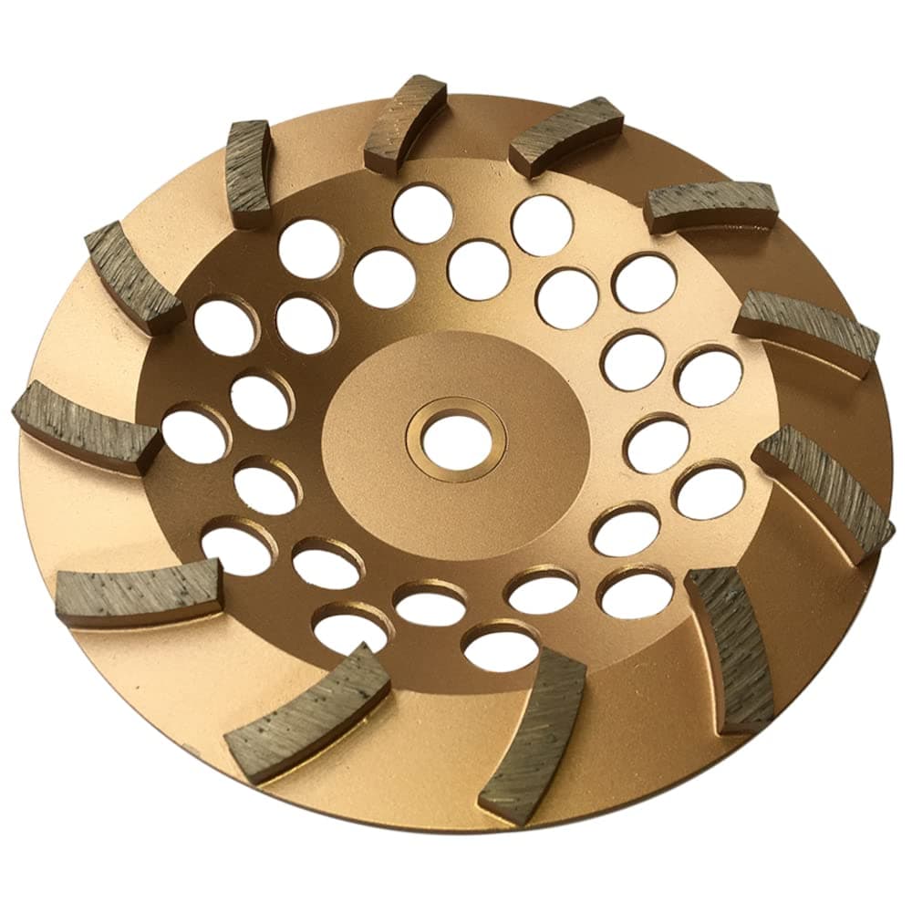 7" Diamond Grinding Wheels for Concrete or Masonry, 12 Turbo Segments, #30/40 Grit, Medium Bond, 7/8"-5/8" Arbor