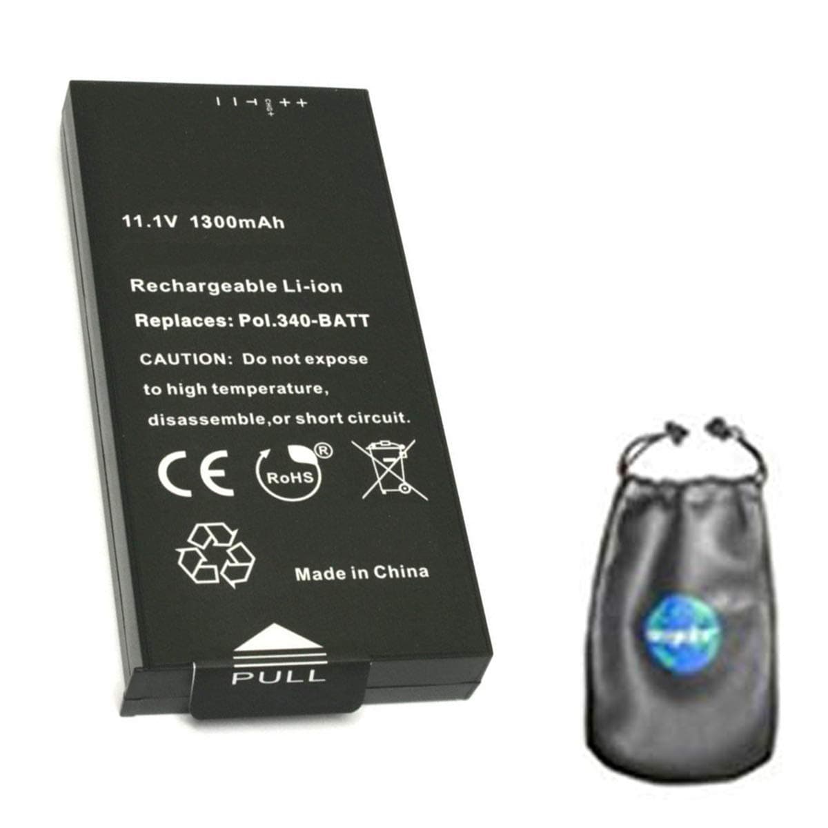 amsahr BT-POL340-BATT-1CT Digital Replacement Camera and Camcorder Battery for Polaroid 340-BATT/Z340 Instant/GL10 Instant - Grey