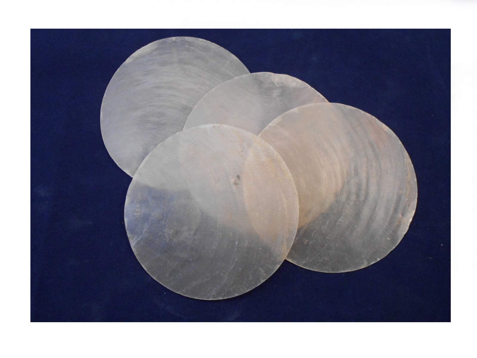 100 Capiz Shells Natural Round 3" (76 mm) No Holes Crafts Windchimes Shellcraft Nautical Decor