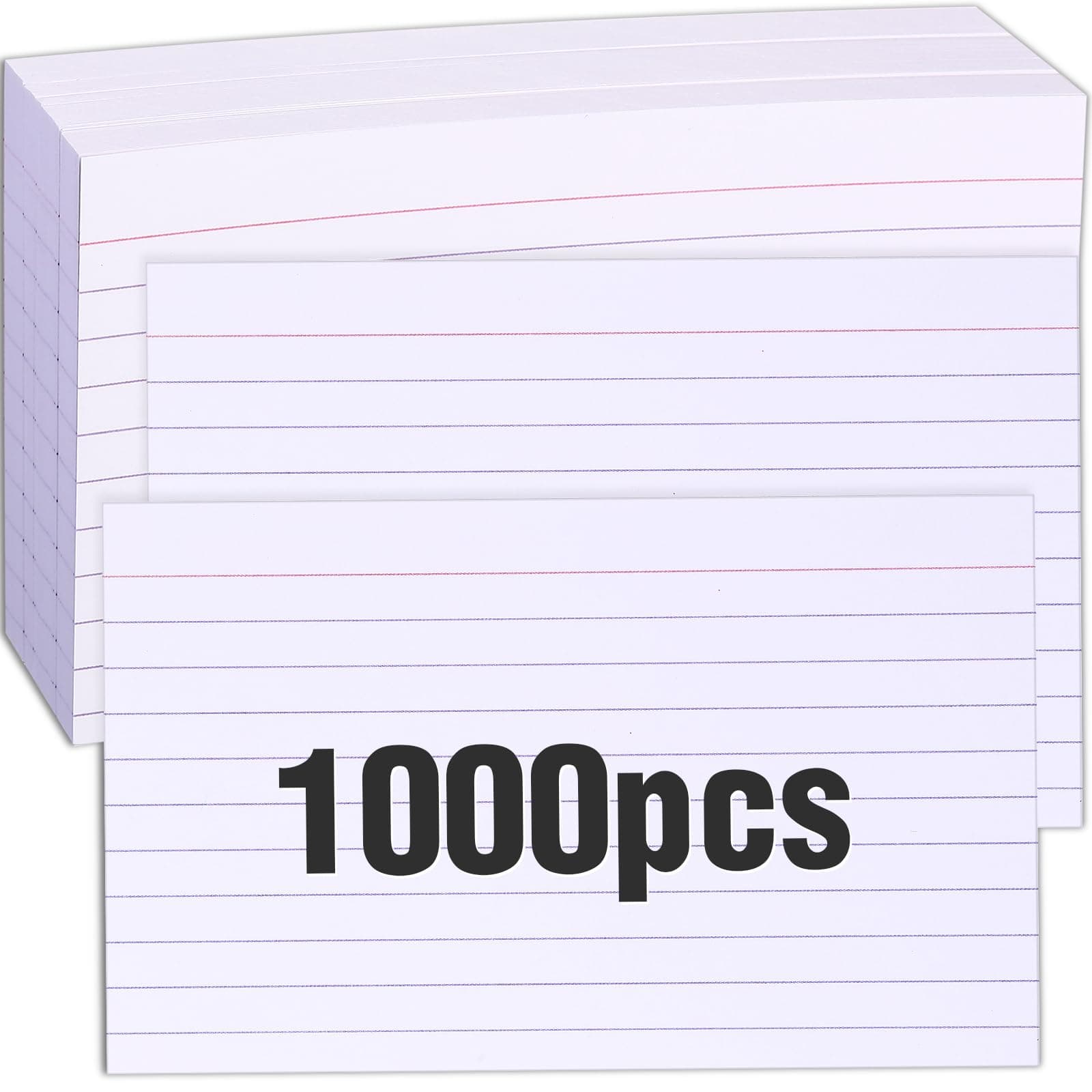Fuutreo1000 Pcs Lined Index Card 3 x 5 Inch Flash Cards for Studying Note Study Cards White Lined Note Cards 70lb Heavyweight Thick White Cover Stock Business Cards Index Cards for Studying