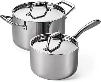 Tri-Ply Clad Sauce Pan Set, 4-Piece