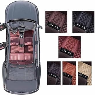 LUSENBO Custom Personalized Floor Mats ，Luxury Full Coverage All Weather Car Floor Mats，Anti-Slip Leather Car Mat Set ，Custom Floor Mat， for 99% of Cars, Trucks & SUV. (black66white)