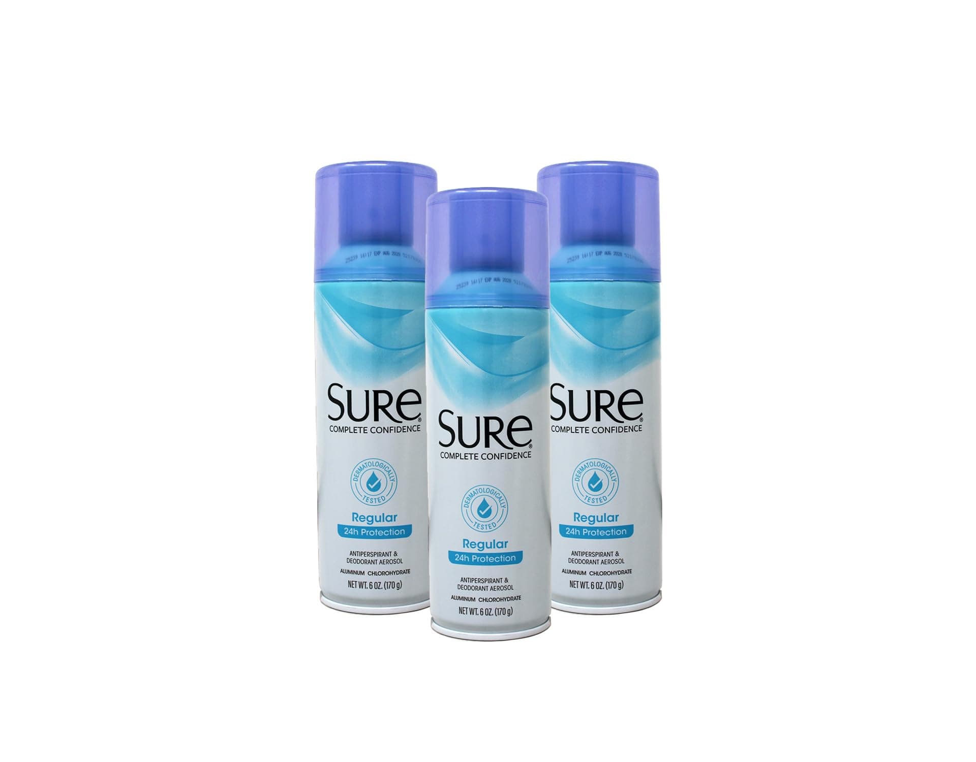 Regular Scent Aerosol Antiperspirant and Deodorant - 24-Hour Protection for Men and Women - Fast Drying Spray Deodorant - 6 oz, Pack of 3