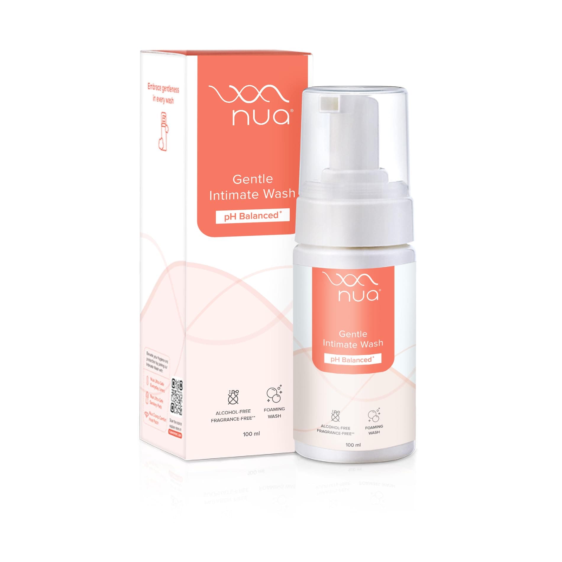Nua Foaming Intimate Wash | 100ml | For Balanced pH and Gentle Cleansing | Prevents Dryness, Itchiness And Irritation