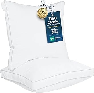 Utopia Bedding Bed Pillows for Sleeping European Size (White), Set of 2, Cooling Hotel Quality, Gusseted Pillow for Back, Stomach or Side Sleepers