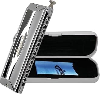 Angel 16 Chromatic Harmonica Key of C - 16 Hole Mouth Organ with Precision Slider, 4-Octave Range, Suitable for All Genres - Harmonicas for Beginners to Professionals, Designed in USA