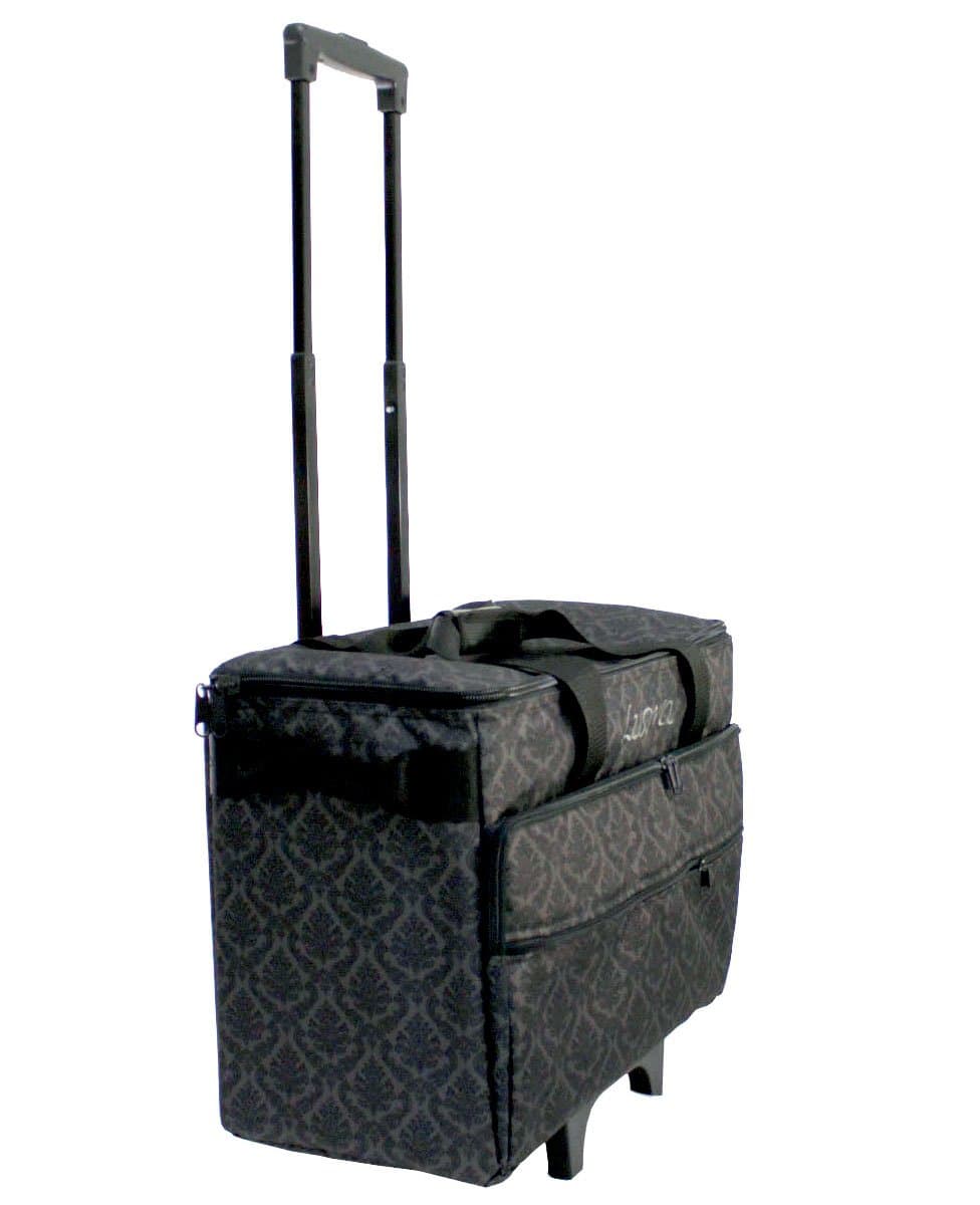 Luova 19" Rolling Sewing Machine Trolley in Black and Grey Print