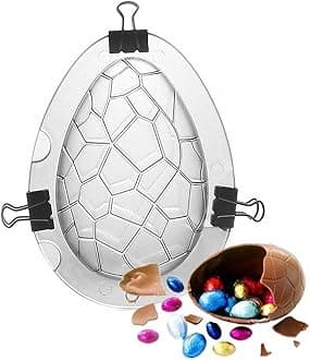 Giant Surprise Toy Egg Maker - Easter Egg Mold, Dinosaur Polycarbonate Plastic Mould for Chocolate, Jello, Soap, Bath Bomb, Lotion Bar, Clay, Plaster, Cake Decorating Tool