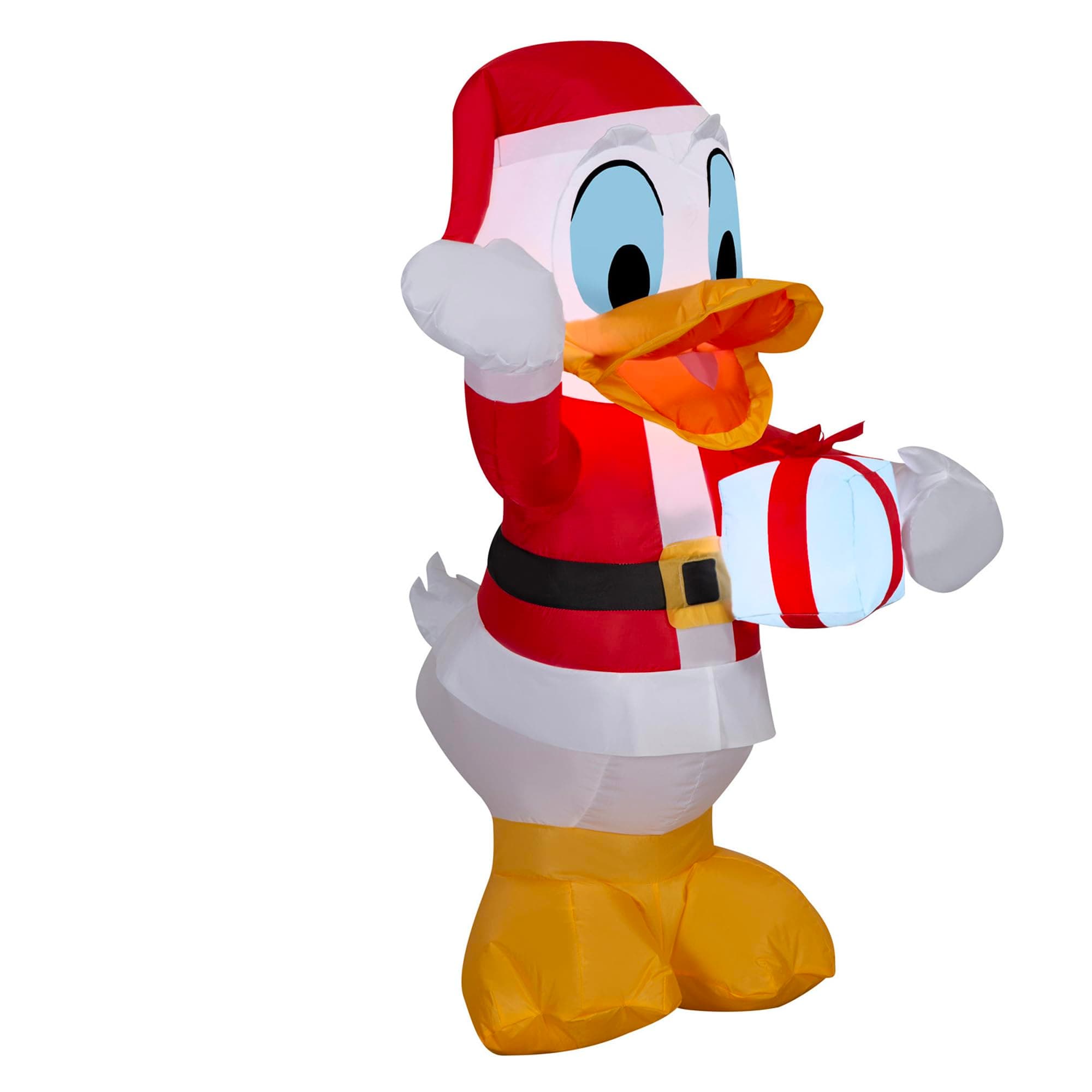 3.2 Ft Donald Duck in Santa Hat w Gift Box Christmas Airblown Inflatable Disney Christmas Decor