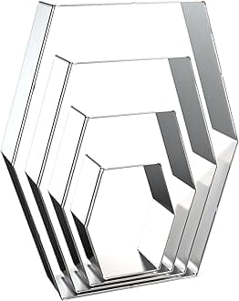 Long Hexagon Cookie Cutters Shapes Set with Assorted Sizes - 5 inch, 4 inch, 3 inch, 2 inch - Geometric Frame Plaque Cookie Cutters Shapes Molds - Stainless Steel