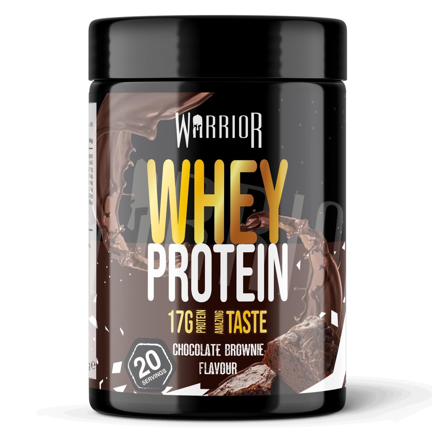 Warrior Whey Protein Powder 500g, 20 Servings – High Protein Shake Supplement for Muscle Growth, Recovery & Weight Loss – Low Sugar, Low Carb, Gluten Free Meal Replacement Shake – Chocolate Brownie