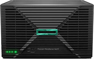 Hewlett Packard Enterprise ProLiant MicroServer Gen11 Tower Server, Intel Pentium Gold G7400 Processor, 16GB Memory, 1TB HDD Storage, External 180W US Power Supply (HPE Smart Choice P74439-005)
