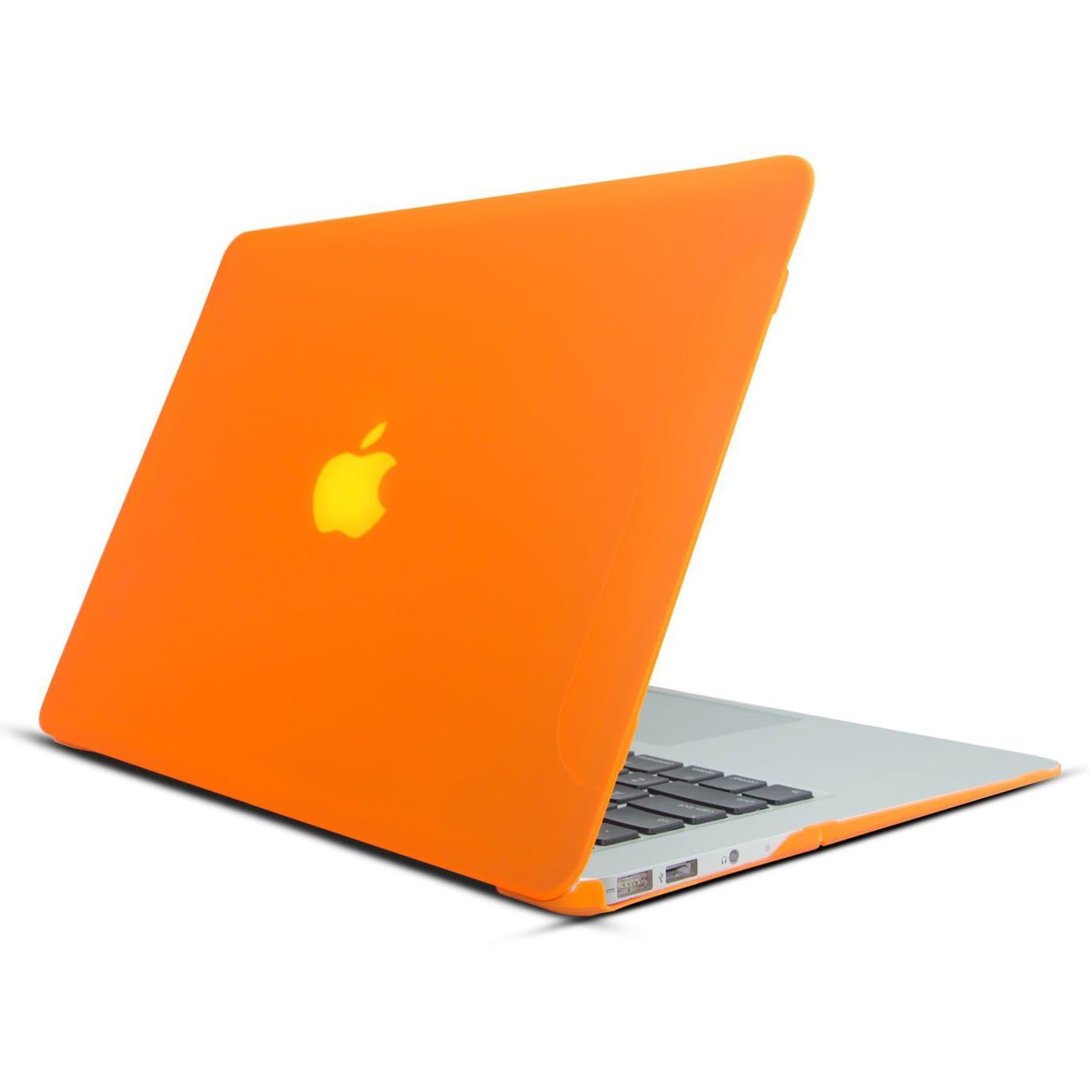 Hard Case for Macbook Air 13 Inch (Model: A1369/A1466) Matte Rubber Skin Coated Translucent Cover for Mac Book 13.3" Laptop - Orange