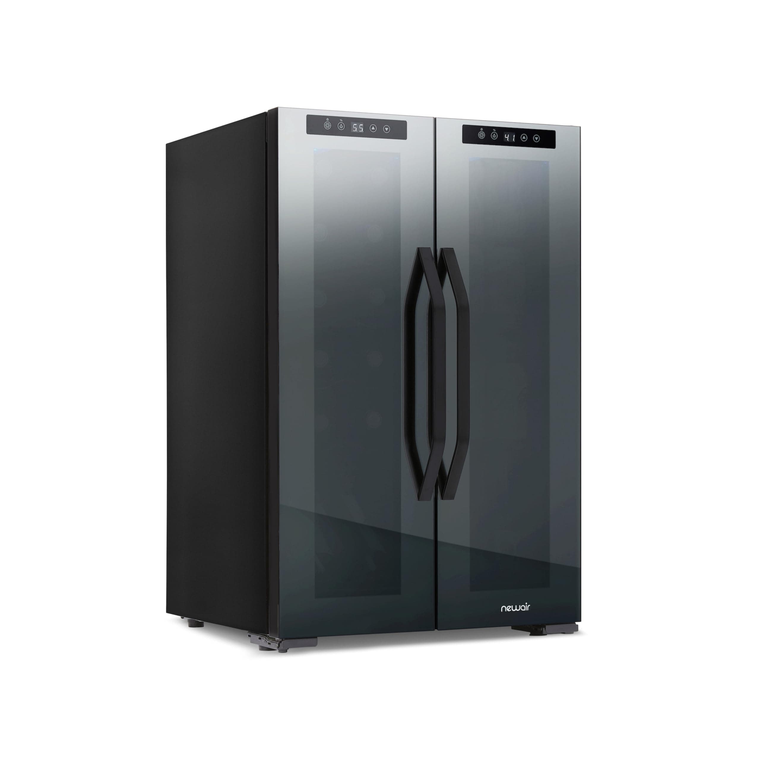 20" Dual Zone Beverage Refrigerator & Wine Cooler for 12 Bottles & 39 Cans | Freestanding or Built-In Under Counter Mini Fridge for Beer, Wine and Soda | Black