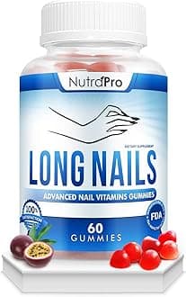Nail Growth Vitamins for Stronger Nail - No More Chipped Nails.Nail Strengthener and Growth Supplement Gummies – Grow Strong Long Nails with Biotin and Collagen Gummies.