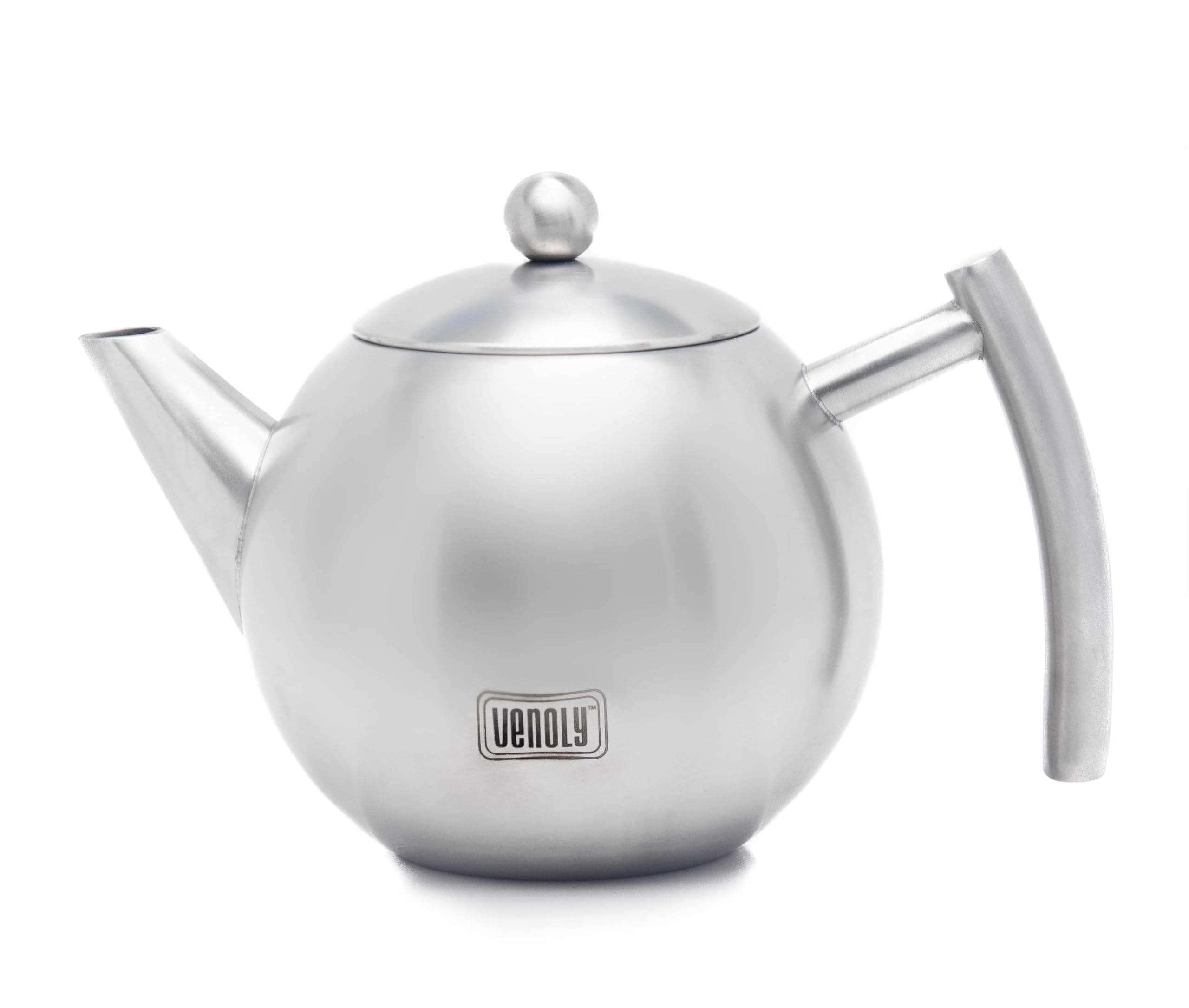VenolyStainless Steel Tea Pot with Removable Infuser for Loose Leaf and Tea Bags, Hot Water Fast to Boil, Dishwasher Safe and Heat Resistant (Silver, 1.5 Liter)