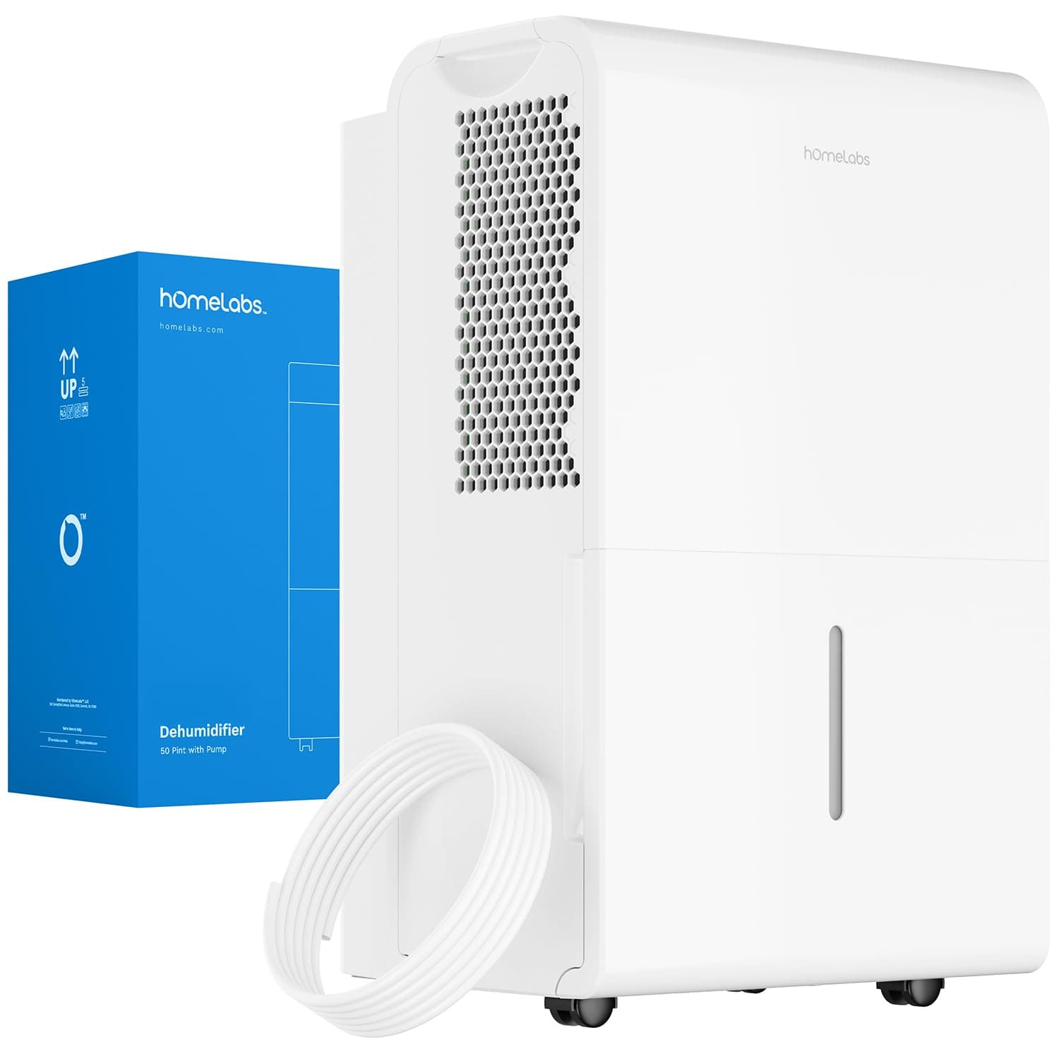 4500 Sq. Ft. WiFi-Enabled Dehumidifier with Pump - Superior Moisture Removal & Humidity Control for Large Rooms, Offices and Basements - 50 Pint (Previously 70 Pint)