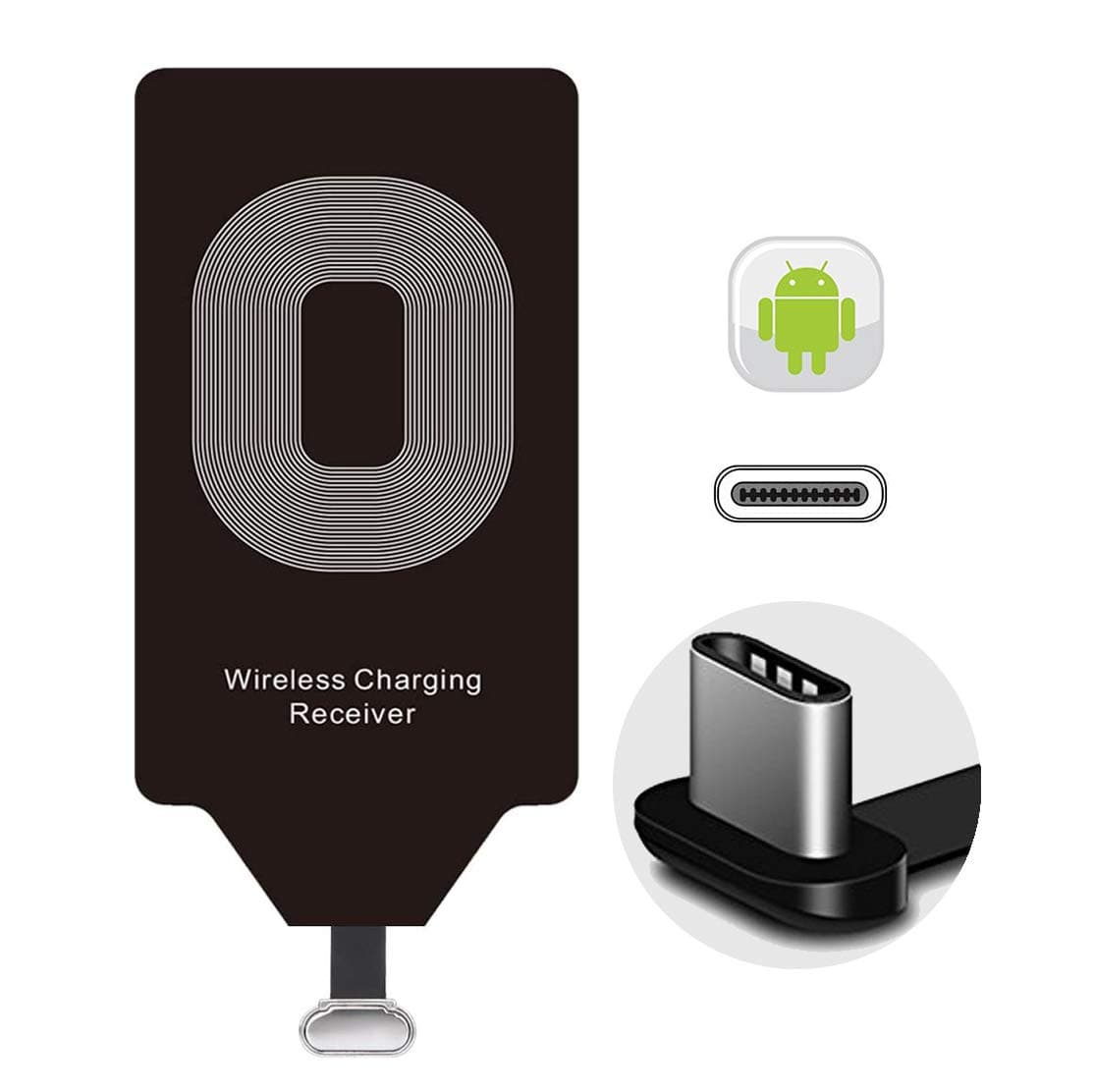 Wireless Charging Receiver Charger Adapter for LG Stylo 5 4 G5 V20 K31 Samsung Galaxy A71 A70 A20 A10 J7 Google Pixel 2 XL Essential Phone Moto G7 Z2 Force Play G6 Plus HTC USB Type C Android Charge