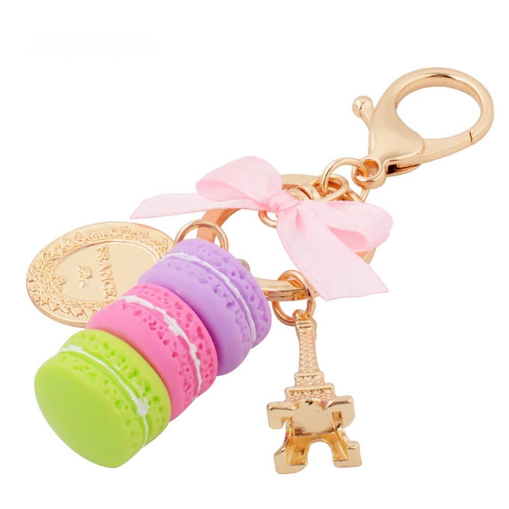 Keychain for Women Eiffel Tower Handbag Accessories Macaroon Key Chain for Women Bag Purse Charms,#619-1