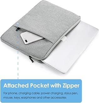 ProElife 13-Inch Laptop Sleeve Case for 2024-2022 MacBook Air 13.6 inch with Apple M3 M2 Chip & MacBook Pro 13.3'' M2 Chip Accessory Traveling Carrying Canvas Bag Cover Simple Case (Gray)