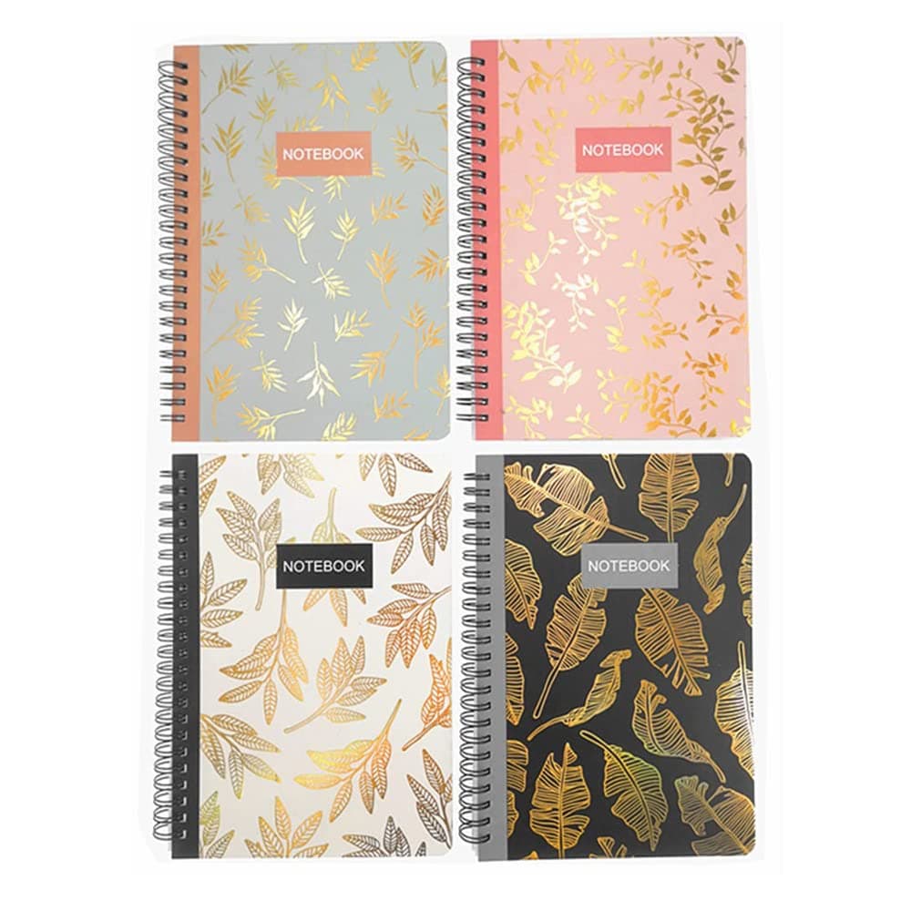 SYOSI Spiral Notebook, Kawaii Cute Journal Note Pad, Wirebound Ruled Sketch Book, Notepad, Diary Memo Planner Book, Decomposition Notebook Spiral Bound, A5 Size(8.3x5.7") * 4, 80 Sheets (Leaves)