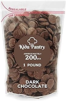 Kidu Pantry Melting Chocolate Wafers Bulk In Resealable Bag (Dark, 1 Pound)