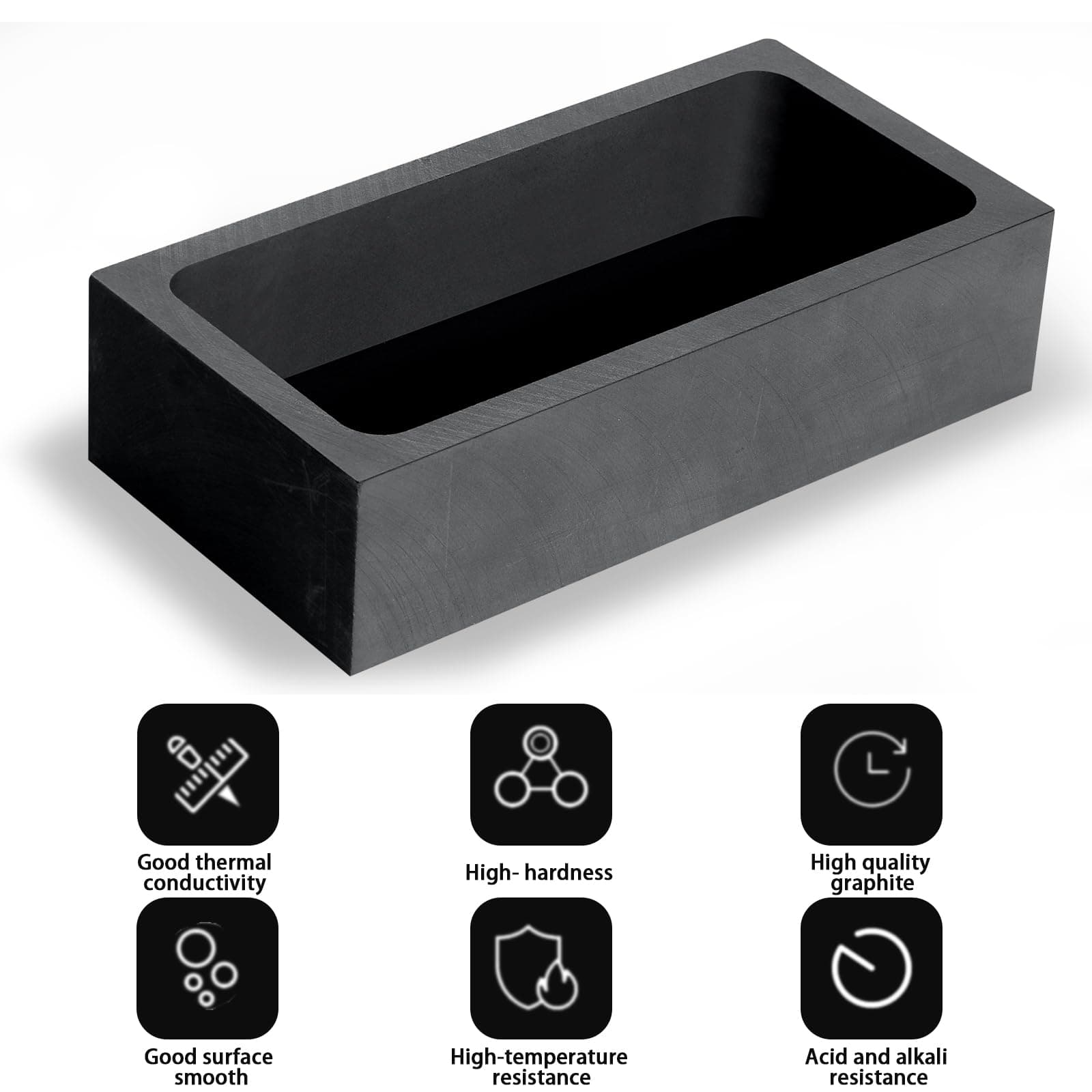 5 Pieces Crucible Metal Melting Kit, Including 2 Clay Graphite Crucible for Gold Melting Metal, 2 Graphite Stir Rod Stick, 1 Torch Smelting Casting Ingot Mold