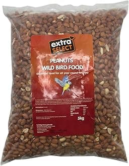 Extra Select Whole Peanuts for Wild Birds, Aflatoxin Tested, Wild Bird Food Peanuts & Squirrel Food - 5kg Bag