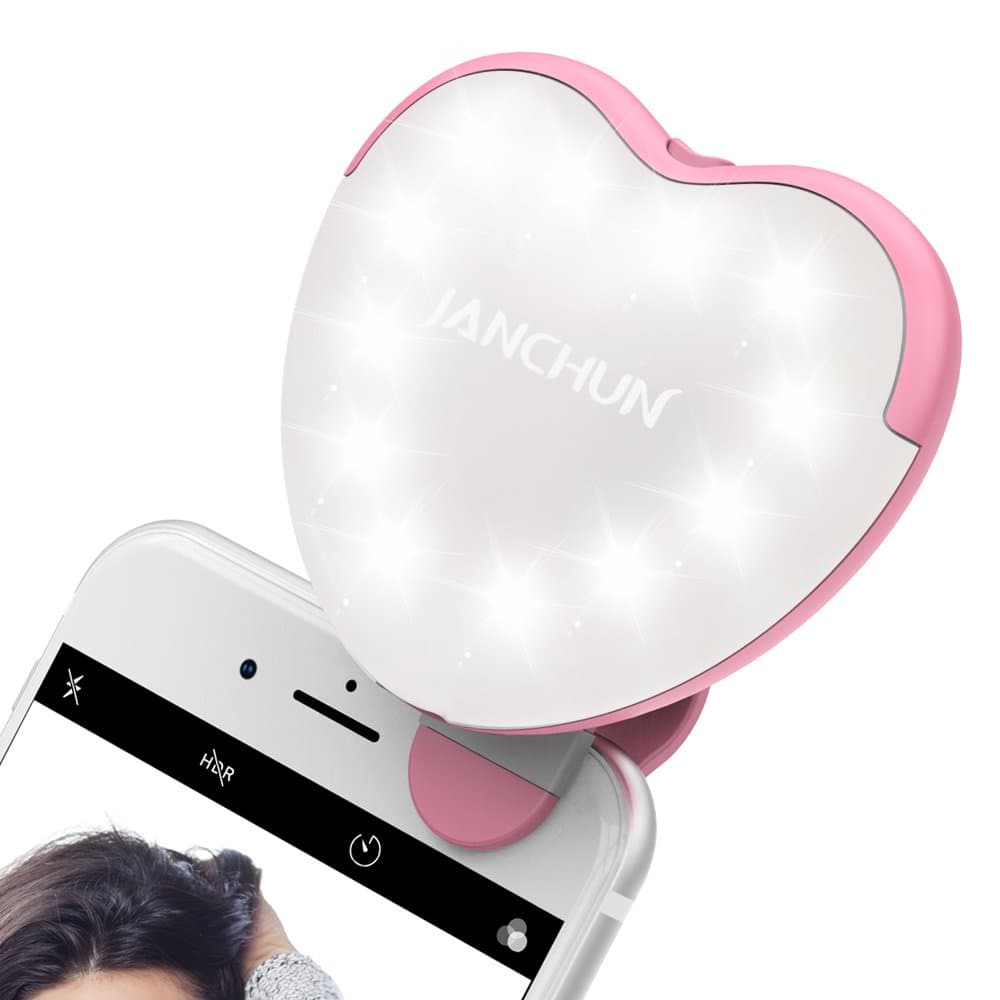 Selfie Light, JANCHUN Ring Light for iPhone Selfie with 3 Levels of Brightness for Photo Lighting – Pink