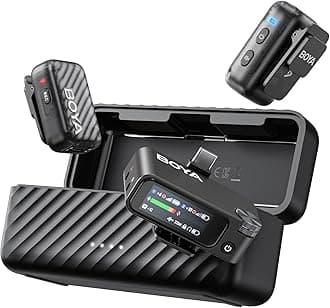 BOYA BOYAMIC 2 Wireless Lavailer Microphone for iPhone 15/16, Android, Camera, AI Noise Reduction, 48KHz/32Bit(Optional), Mini Clip on Mic, Lapel Mic, App Control, 300m, 54h