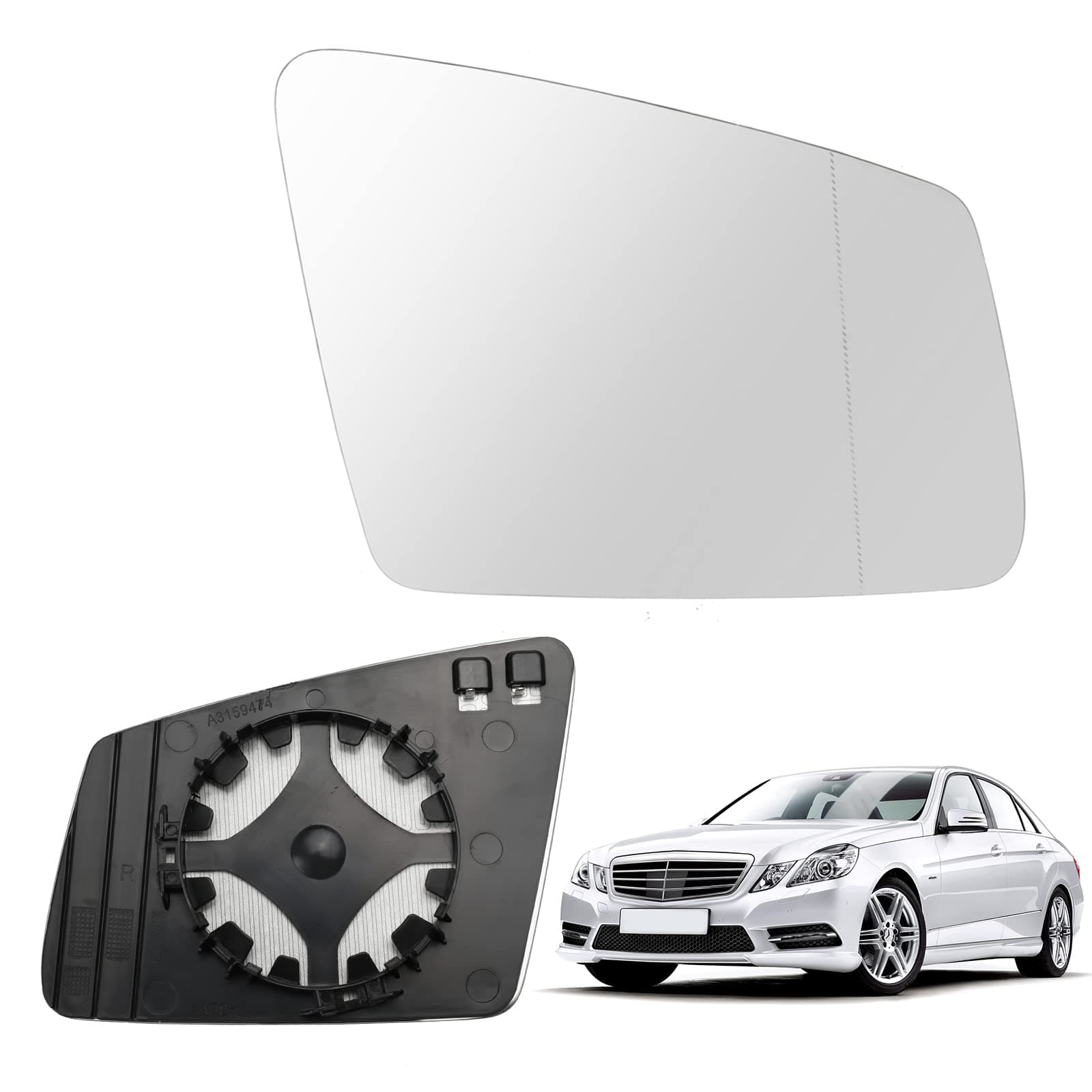 Replacement Right Side Wing Mirror Heated Glass For A-Class B-Class C E-Class W176 W246 W204 W212 S-Class W221 CLS GLA X156 CLA (Right)